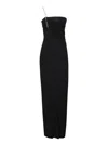 Givenchy Asymmetrical Bustier Gown With G Chain Strap In Black
