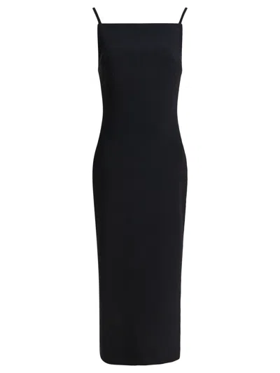 Givenchy Square-neck Sleeveless Midi Dress In Black