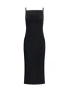 Givenchy Robe Mi-longue À Encolure Carrée In Black