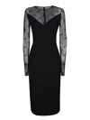 Givenchy Bi-material Dress With 4g Motif In Black