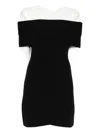 Givenchy Off-the-shoulder Ribbed Knee Length Dress In Black