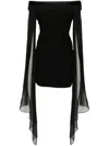 Givenchy Off-the-shoulder Draped Mini Dress In Black