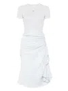 Givenchy Draped Waist Midi Dress In Bleu Pale