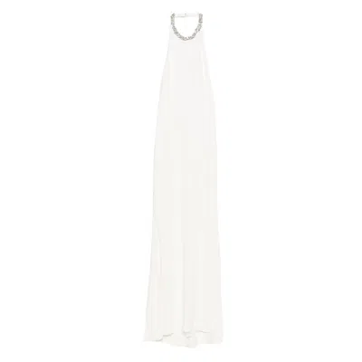 Givenchy Halter Neck Evening Dress With Crystals In White