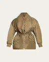 Givenchy Dual-zipper Shawl Collar Bomber Jacket In Brown