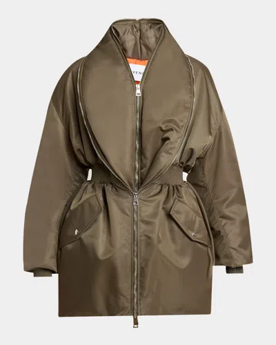 GIVENCHY DUAL-ZIPPER SHAWL COLLAR BOMBER JACKET