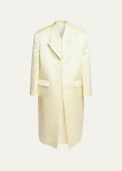 Givenchy Duchesse Satin Peak Lapel Coat In Multi