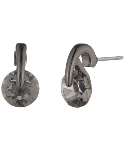 Givenchy Earrings, Crystal Accent In Black