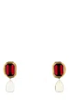 Givenchy Women Embellished Metal Sculptural Crystal Earrings In Red