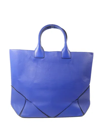 Pre-owned Givenchy Easy Tote Leather Tote Bag In Blue