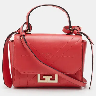 Pre-owned Givenchy Eden Minicoral Pink Leather Top Handle Bag