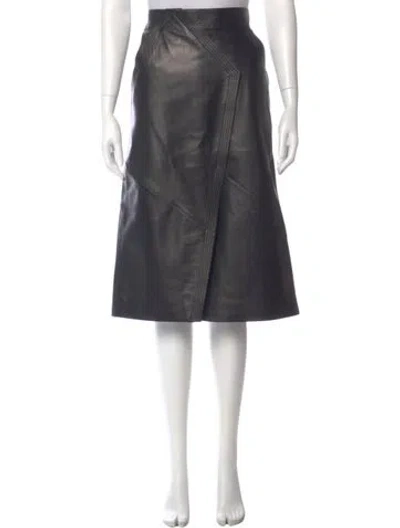 Pre-owned Givenchy Eel Skin Knee-length Skirt In Black