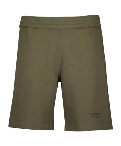 Givenchy Elastic Waist Shorts In Green