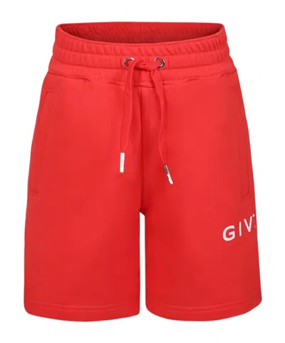 Givenchy Elastic Waist Shorts In Red