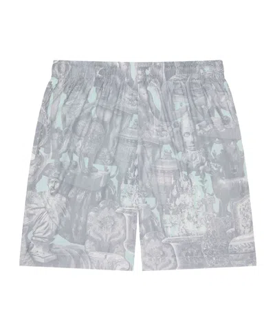 Givenchy Elastic Waist Swim Trunks In Blue