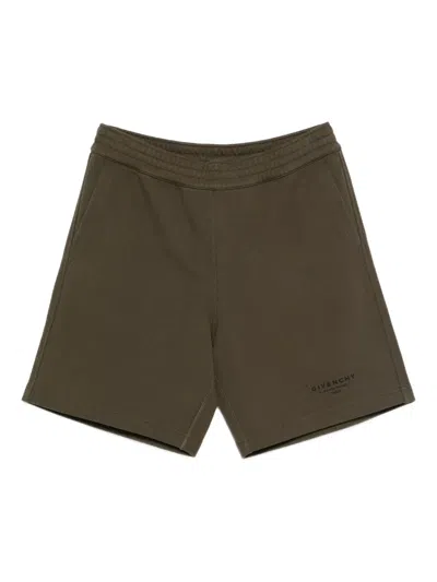 Givenchy Elastic-waistband Cotton Shorts In Green
