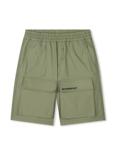 Givenchy Kids' Elasticated Bermuda Shorts In Green