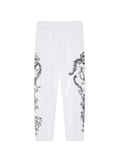 Givenchy Elasticated Print Trousers In White