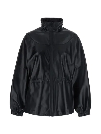 Givenchy Elasticated-waist Leather Relaxed Fit Jacket In Black