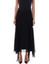 Givenchy Asymmetric Polka Dots Skirt In Tulle In Black