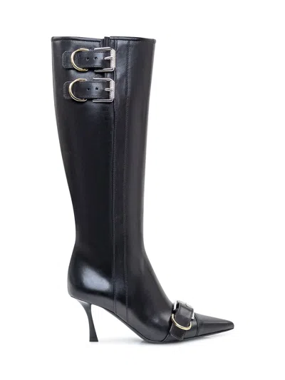 Givenchy Elegant Calf Leather Boots In Black