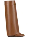 Givenchy Brown Leather Boots In Brown