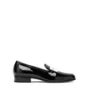 Givenchy Black Patent Leather Tuxedo Loafers Women In Black