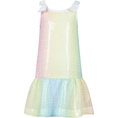 Givenchy Kids' Elegant Multicolor Dress For Girl With Logo
