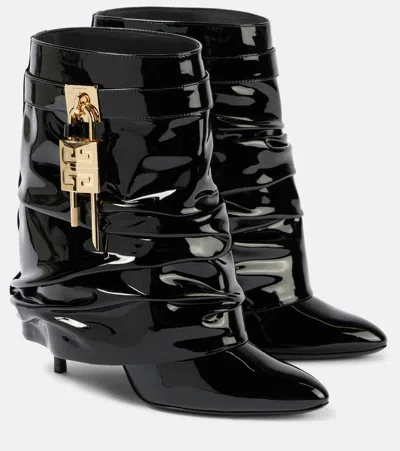 Givenchy Women Black Nappa Leather Shark Lock Stiletto Ankle Boots In Multi