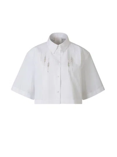 Givenchy Embellished Cropped Shirt In White