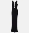 Givenchy Evening Dress In Textured Jersey With Crystal Laces In Black
