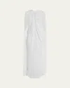 Givenchy Embellished Draped Silk Cape Gown In Pale Blue