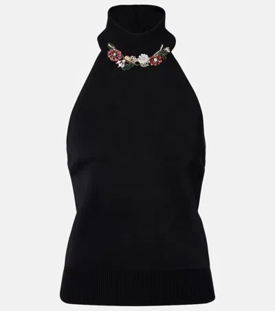 Givenchy Embellished Halterneck Top In Black