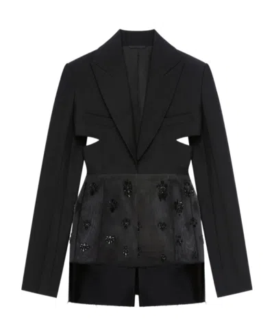 Givenchy Embellished-hem Tailored Blazer In Black