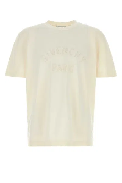 Givenchy Embellished Knit Short Sleeves T-shirt In Neutral