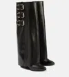 Givenchy Shark Lock Buckles Boots In Leather In Schwarz