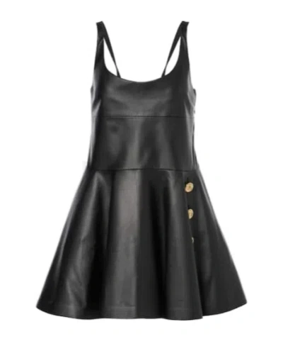 Givenchy Embellished Leather Minidress In Black