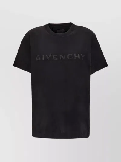 GIVENCHY EMBELLISHED LOGO COTTON T-SHIRT