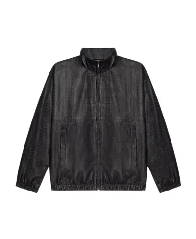 Givenchy Embossed-4g Leather Jacket In Black