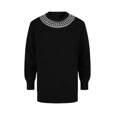 Pre-owned Givenchy Embossed Chain Graphic Sweatshirt 'black' | Men's Size Xs