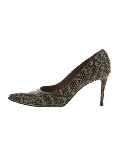 Pre-owned Givenchy Embossed Leather Animal Print Pumps In Neutrals