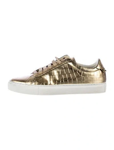 Pre-owned Givenchy Embossed Leather Animal Print Sneakers In Gold