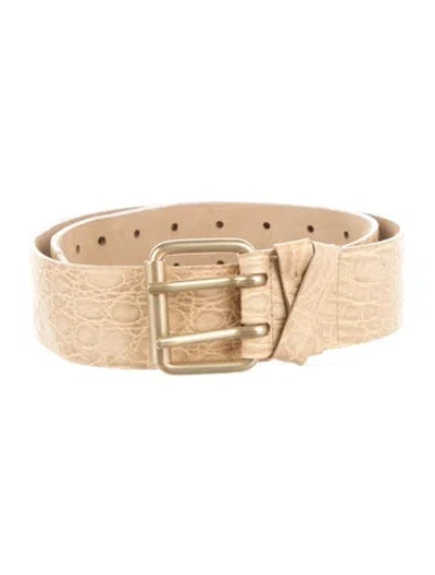 Pre-owned Givenchy Embossed Leather Belt In Neutrals