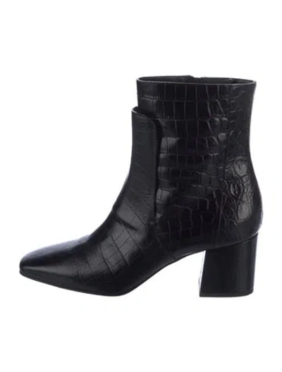 Pre-owned Givenchy Embossed Leather Boots In Black