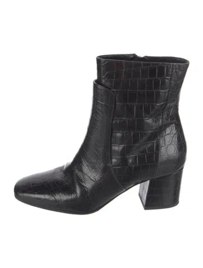 Pre-owned Givenchy Embossed Leather Boots In Black