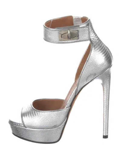 Pre-owned Givenchy Embossed Leather Sandals