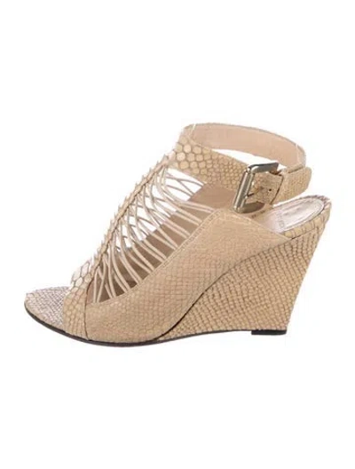 Pre-owned Givenchy Embossed Leather Sandals In Neutral