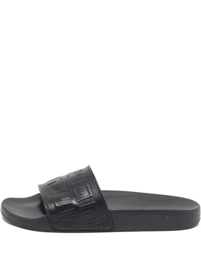 Pre-owned Givenchy Embossed Leather Slides