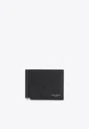 Givenchy Embossed Logo Bill Clip Leather Wallet In Black