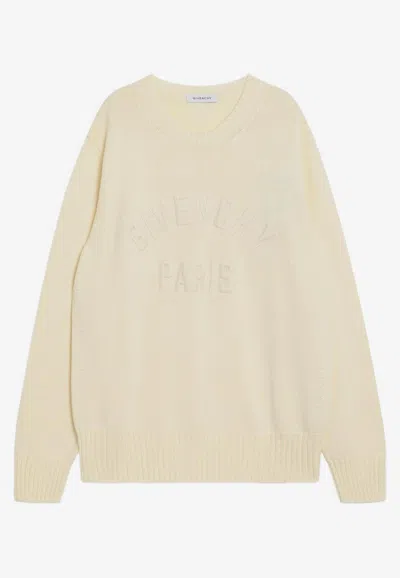 Givenchy Embossed Logo Knitted Sweater In Sand